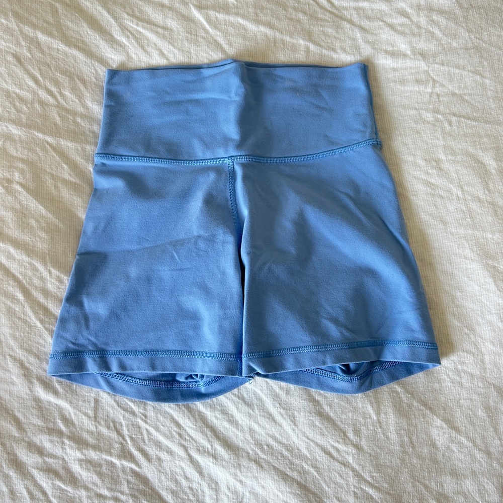 Aritzia Blue Bike Shorts High-Waisted Performance